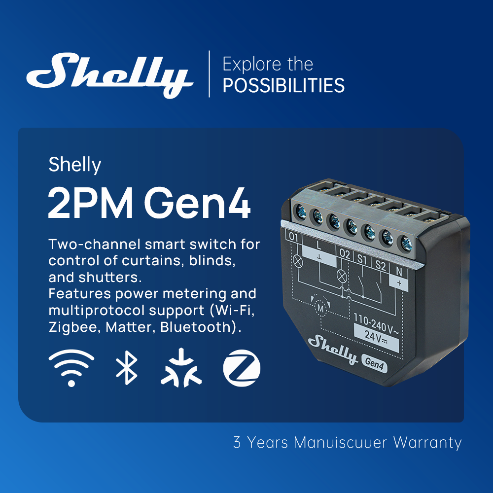 Shelly 2PM Gen4 Zigbee 2 Chann - Shelly Relay Module 评论和价格