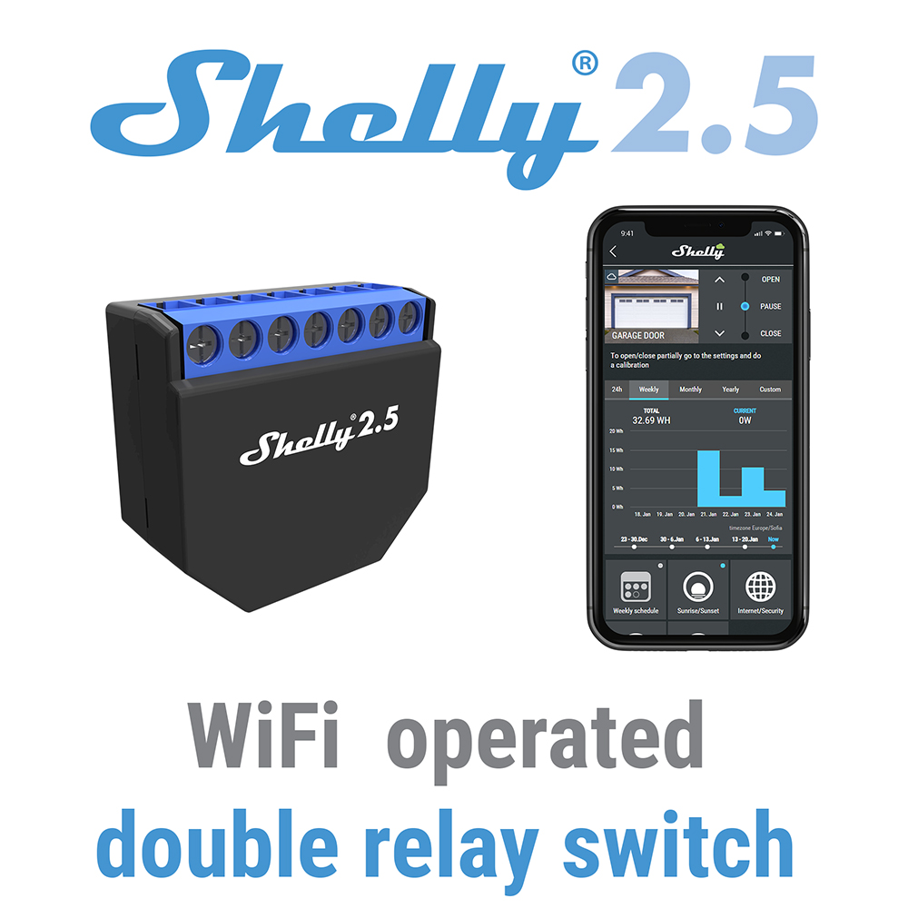 Shelly 2.5 Smart Home Double R - Shelly Relay Module 评论和价格