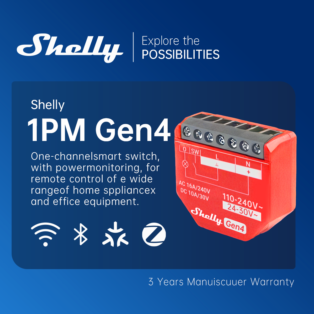 Shelly 1PM Gen4 Zigbee Disposi - Shelly Relay Module 评论和价格
