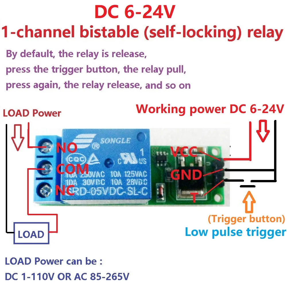 DC 6V 9V 12V 24V Flip-Flop Lat - Shelly Relay Module 评论和价格
