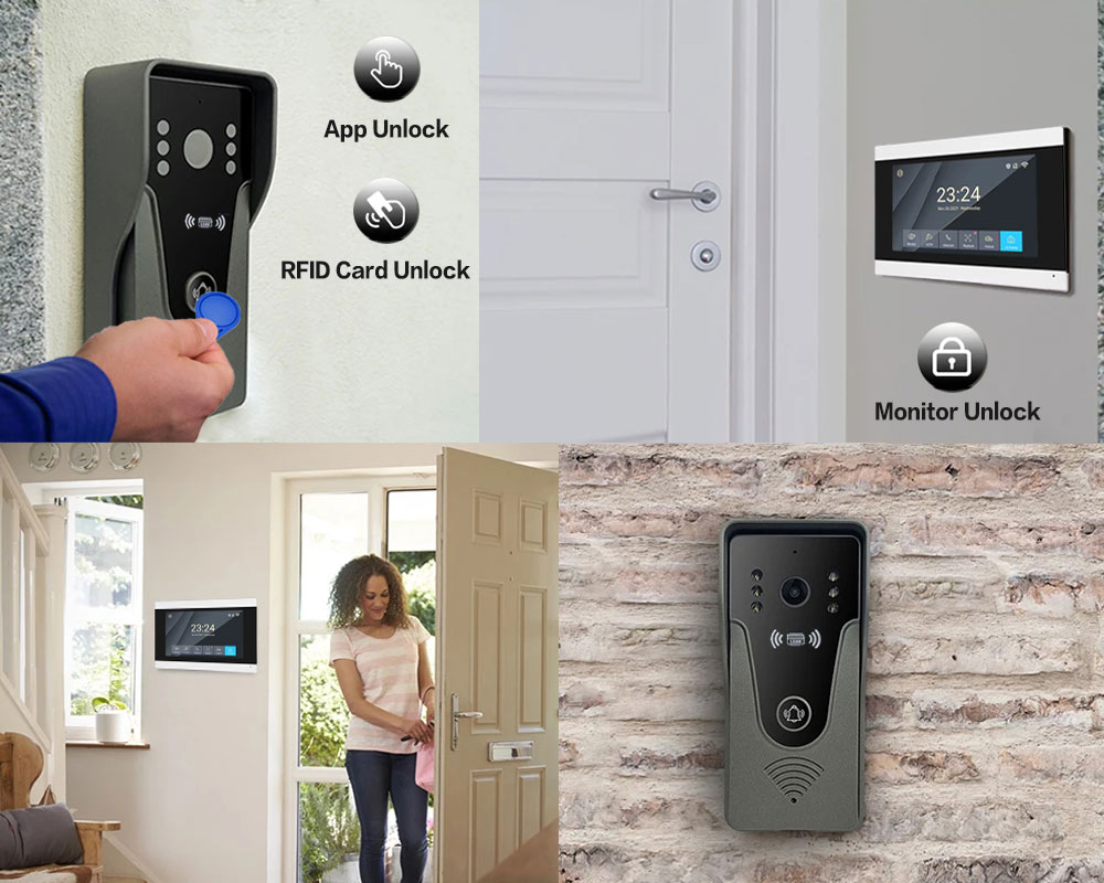 Tuya 1080P 7 Inch Color Touch  - Smart Doorbell Wired 评论和价格