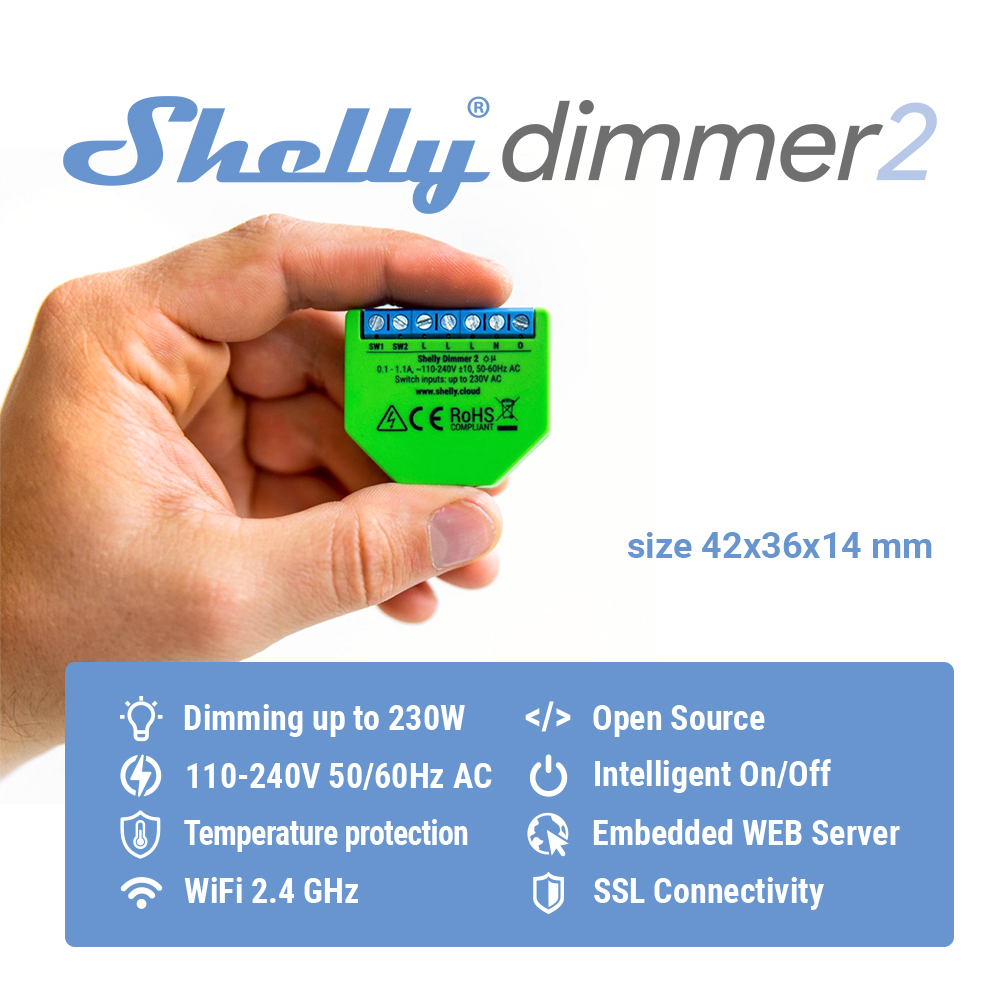 Shelly Dimmer 2 Smart Switch M - Shelly Relay Module 评论和价格