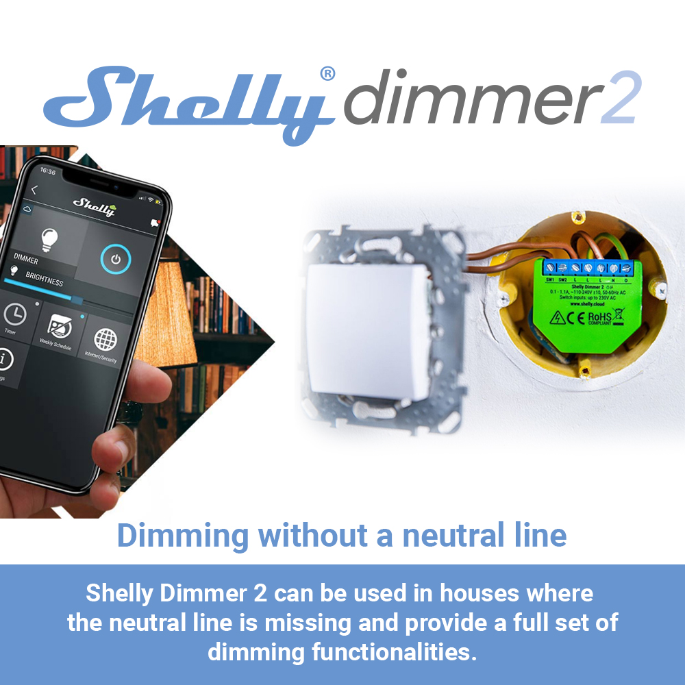 Shelly Dimmer 2 Smart Switch M - Shelly Relay Module 评论和价格